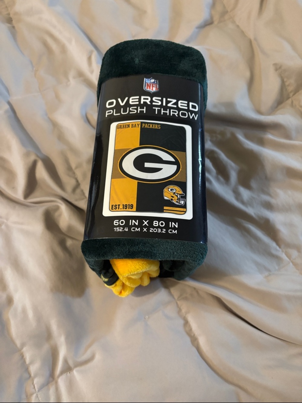 NFL Green & Gold Plush Team Throw Blanket